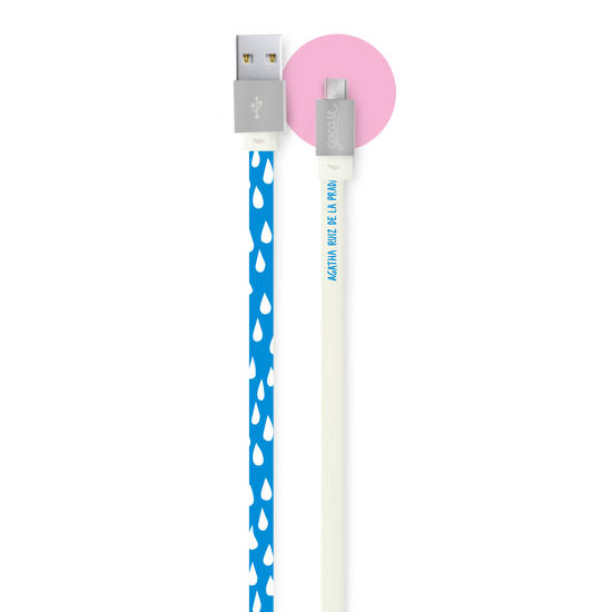 Micro USB Cable for Android - Rainy drops