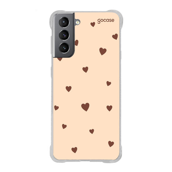 Capinha para celular  Mini Corações Marrom
