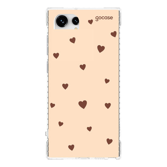 Capinha para celular  Mini Corações Marrom