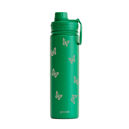 Garrafa Térmica Fresh + Ebook - Minimal Butterflies Brown