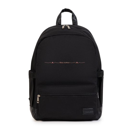 Mochila Notebook Casual Pro - Corações com Nome Vertical