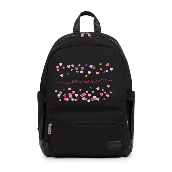 Mochila Notebook Casual Pro - Corações Flutuantes