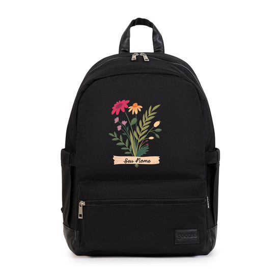 Mochila Notebook Casual Pro - Flores com Fita