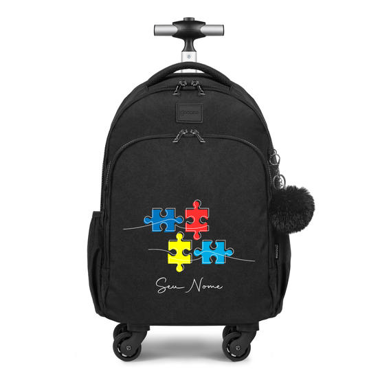 Mochila de Carrinho 4 Rodas Fun - Encaixe Seu Nome