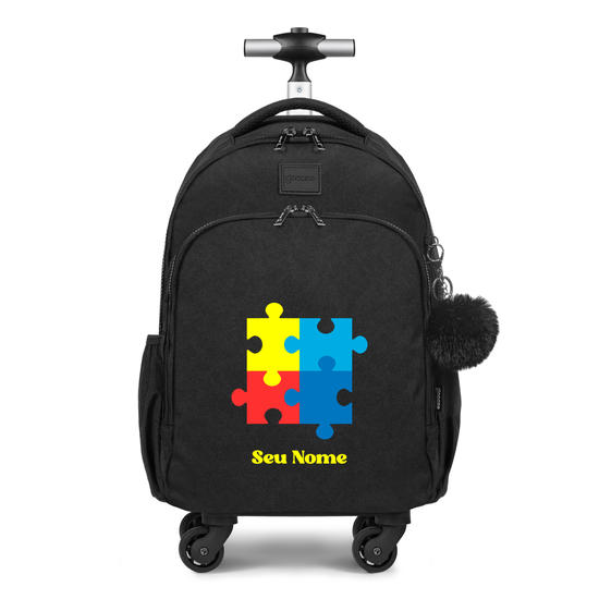 Mochila de Carrinho 4 Rodas Fun - Conexões Coloridas Seu Nome