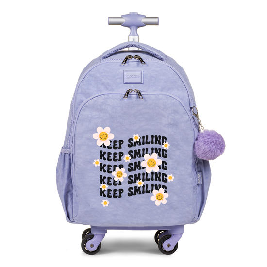 Mochila de Carrinho 4 Rodas Fun - Keep Smiling - Flower