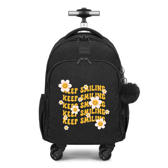 Mochila de Carrinho 4 Rodas Fun - Keep Smiling - Flower