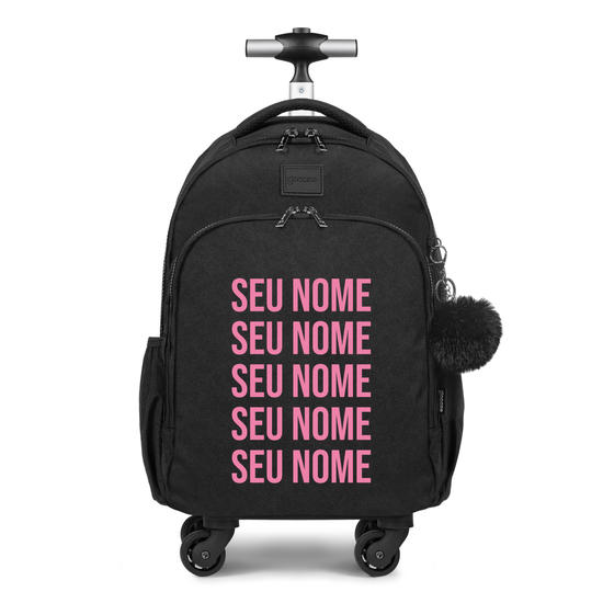 Mochila de Carrinho 4 Rodas Fun - Seu Nome Fancy