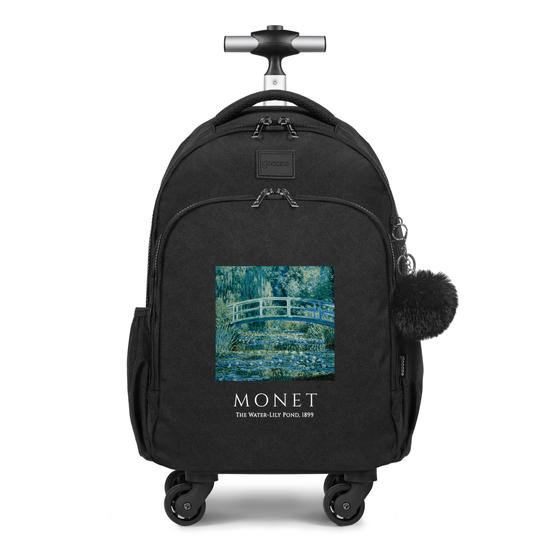 Mochila de Carrinho 4 Rodas Fun Preta - Monet - Lagoa de Lírios d'agua