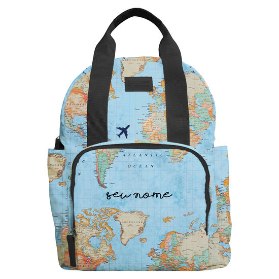 Mochila personalizada (Mapa Vintage) - Arte & Papel