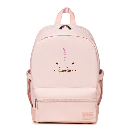 Mochila Notebook Casual Pro Rosa -  Família Manuscrita & Flores
