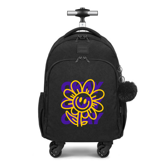 Mochila de Carrinho 4 Rodas Fun - Flower Okay