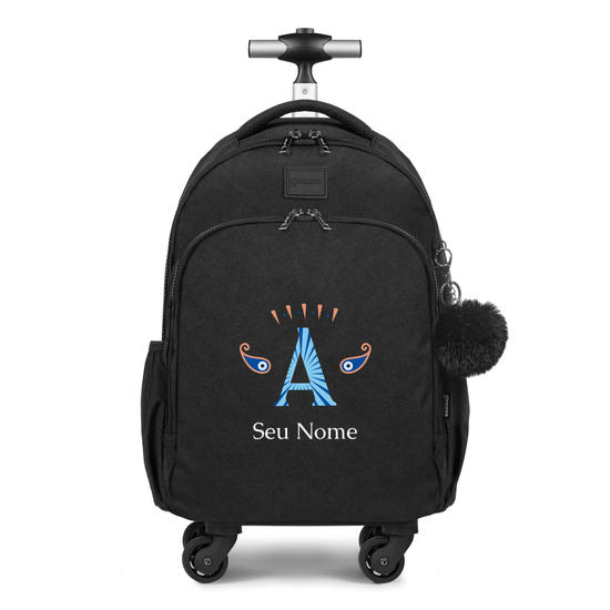 Mochila de Carrinho 4 Rodas Fun - Inicial Que Tudo Vê