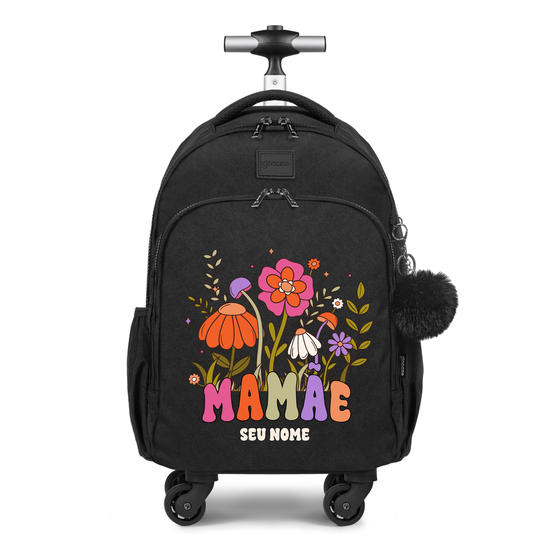 Mochila de Carrinho 4 Rodas Fun - Mamãe - Jardim de Flores
