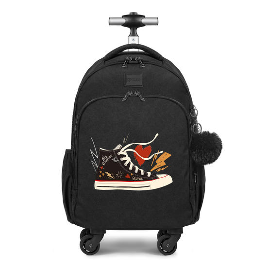 Mochila de Carrinho 4 Rodas Fun - Tênis Riscado