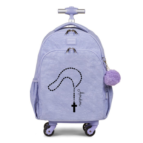 Mochila de Carrinho 4 Rodas Fun - Terço e Amém