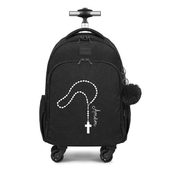 Mochila de Carrinho 4 Rodas Fun - Terço e Amém