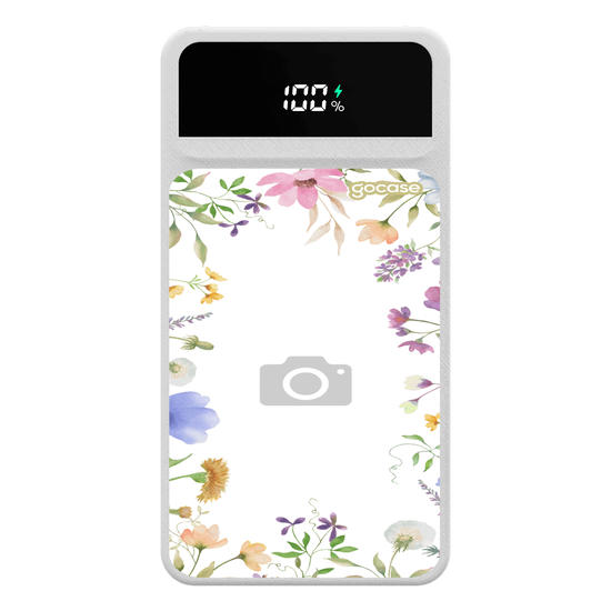 Carregador Portátil Turbo 10000mah - Moldura de Flores - Picture