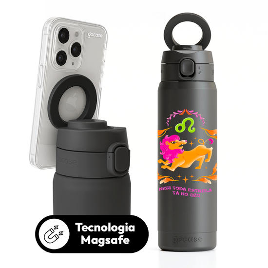 Garrafa Térmica Magsafe + Ebook - Marcia Sensitiva - Signos - Leão