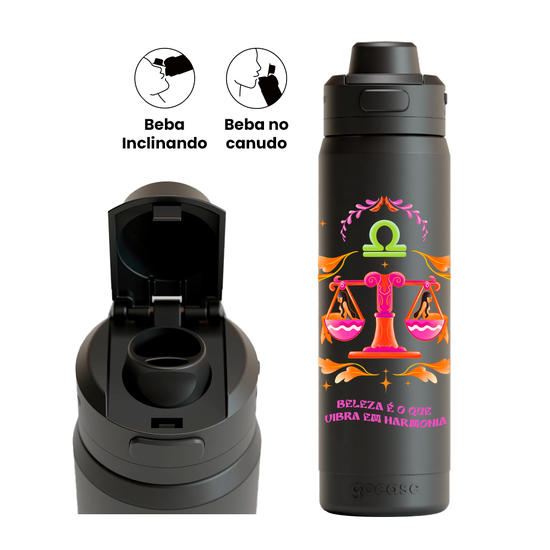 Garrafa Térmica Flip Pro - Marcia Sensitiva - Signos - Libra