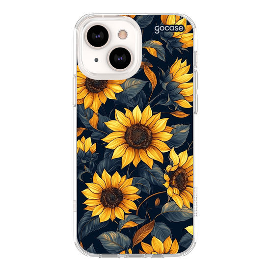 Capinha para celular Navy Blue Sunflower Pattern
