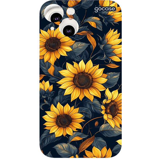 Capinha para celular  Navy Blue Sunflower Pattern