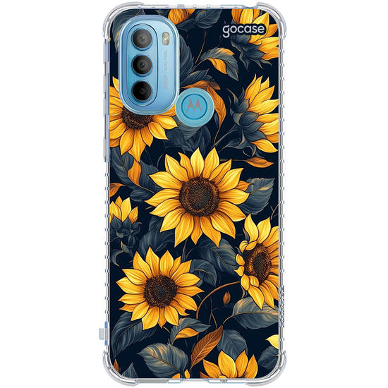 Capinha para celular  Navy Blue Sunflower Pattern