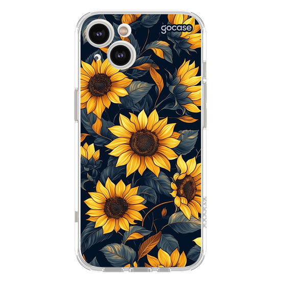  Navy Blue Sunflower Pattern