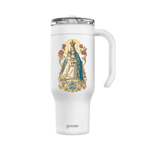Copo Térmico Life + Ebook -  Nsa. Sra. de Nazaré - Arte Clássica