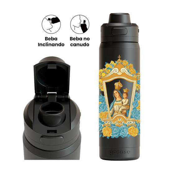 Garrafa Térmica Flip Pro -  Nsa. Sra. de Nazaré - Círio Dourado
