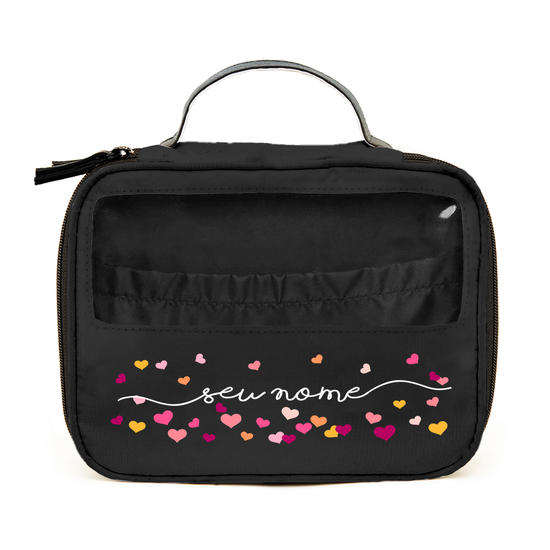 Necessaire Makeup Double - Corações Flutuantes