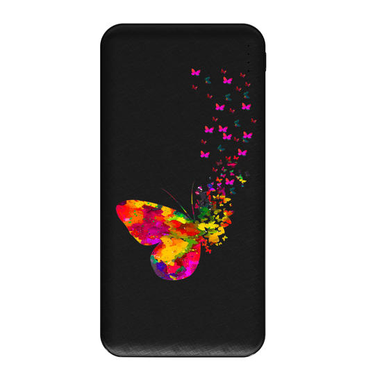 Carregador Portátil Fast Charge -  Neon - Borboletas Flutuantes