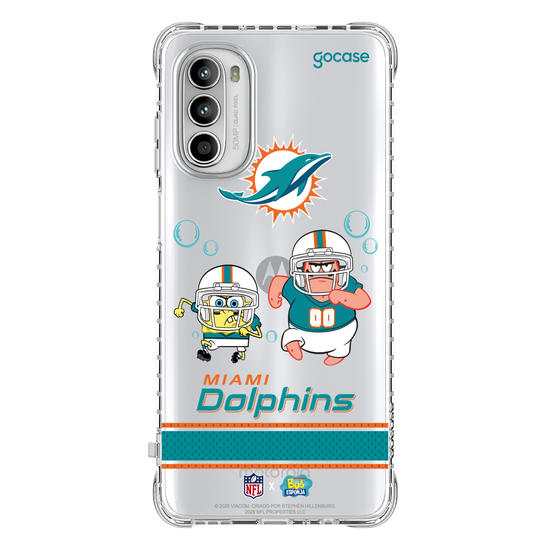 Capinha para celular  NFL x Bob Esponja - Miami Dolphins