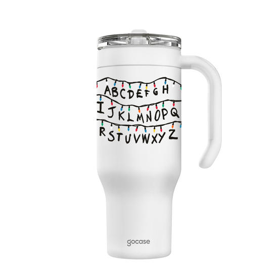 Copo Térmico Life + Ebook -  Stranger Things - Pisca Pisca