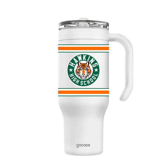 Copo Térmico Life + Ebook - Stranger Things - Hawkins High School