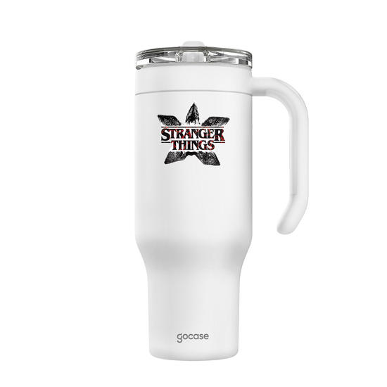 Copo Térmico Life + Ebook -  Stranger Things - Demogorgon Logo