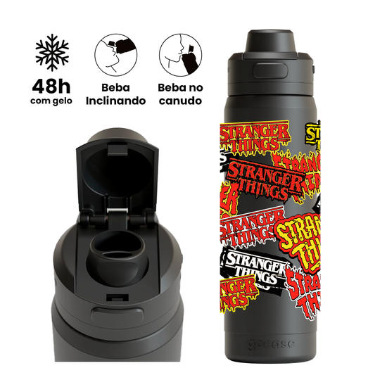 Garrafa Térmica Flip Pro - Stranger Things - Logomaniac