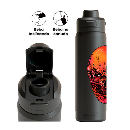 Garrafa Térmica Flip Pro + Ebook -  Stranger Things - Vecna - Face of Horror