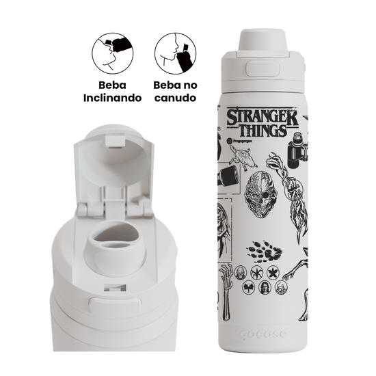 Garrafa Térmica Flip Pro + Ebook -  Stranger Things - Experiment Lab
