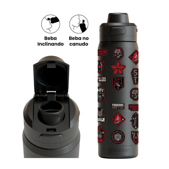 Garrafa Térmica Flip Pro - Stranger Things - RPG Stickers