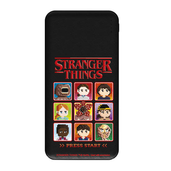 Carregador Portátil Fast Charge -  Stranger Things - Pixel Art Game