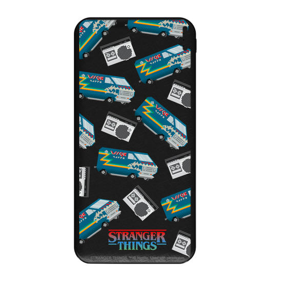 Carregador Portátil Fast Charge -  Stranger Things - The Squawk 8-bit Pattern
