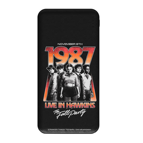 Carregador Portátil Fast Charge -  Stranger Things - Hawkins 1987