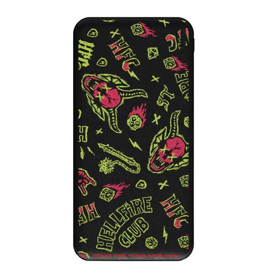 Carregador Portátil Fast Charge -  Stranger Things - HellFire Neon Vibes