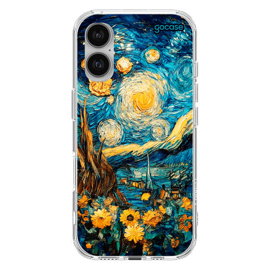 Capinha para celular  Noite Estrela com Girassóis