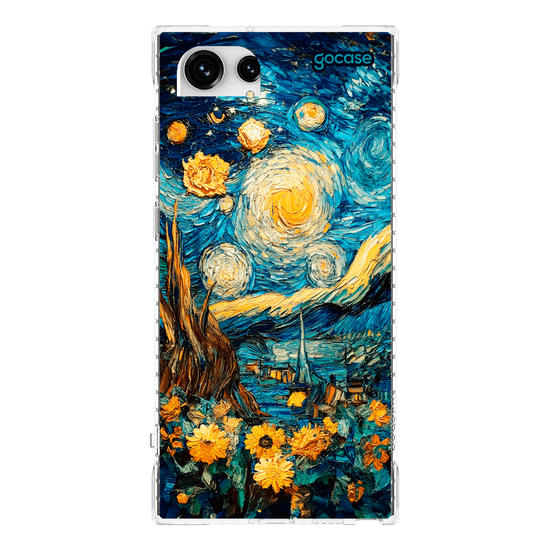 Capinha para celular  Noite Estrela com Girassóis