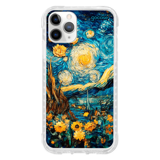 Capinha para celular  Noite Estrela com Girassóis