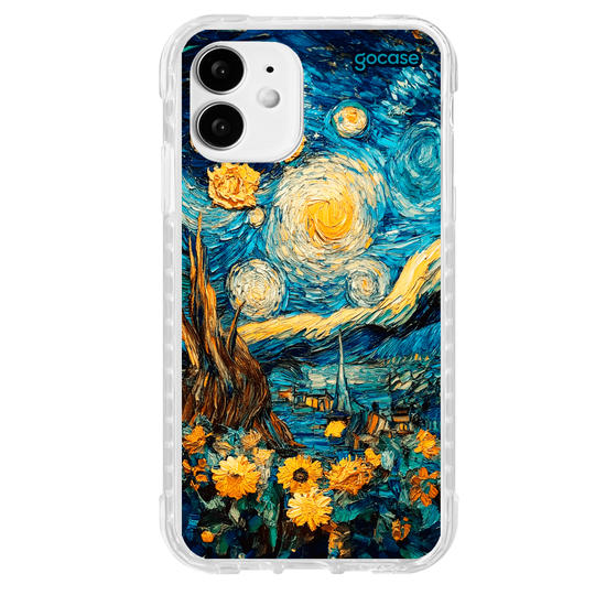 Capinha para celular  Noite Estrela com Girassóis
