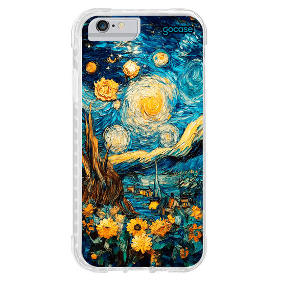 Capinha para celular  Noite Estrela com Girassóis