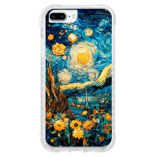 Capinha para celular  Noite Estrela com Girassóis